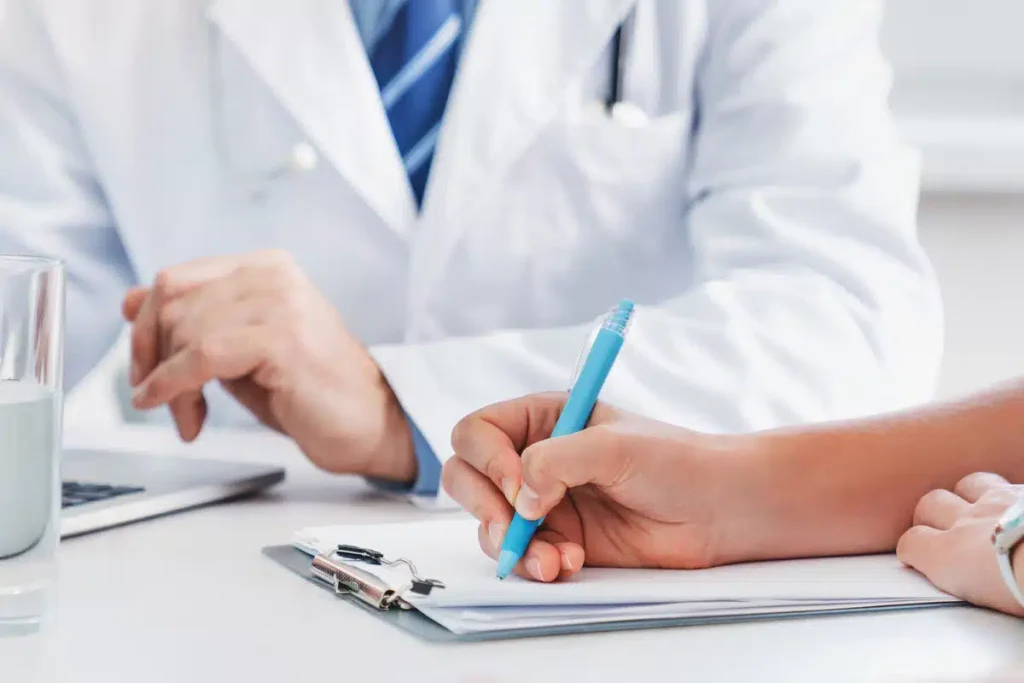 Dietitian getting a referral from a doctor or physician
